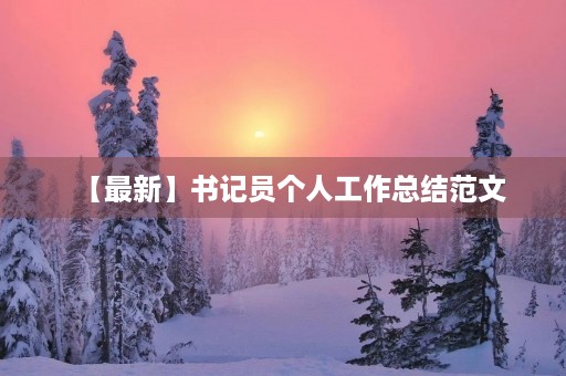 【最新】书记员个人工作总结范文 【最新】书记员个人工作总结范文