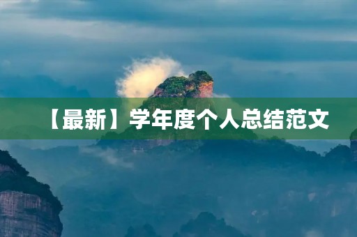 【最新】学年度个人总结范文
