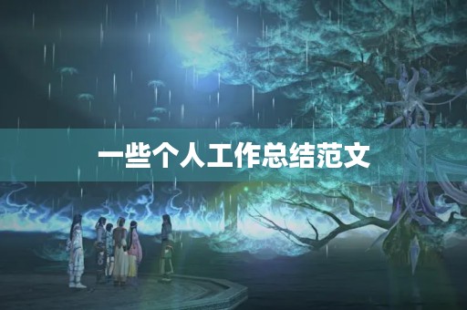 一些个人工作总结范文