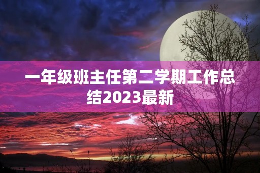 一年级班主任第二学期工作总结2023最新