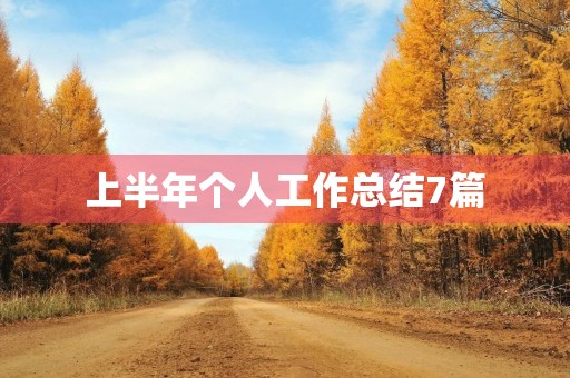 上半年个人工作总结7篇