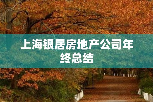 上海银居房地产公司年终总结
