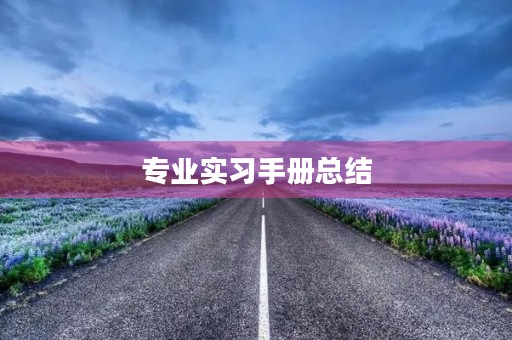 专业实习手册总结