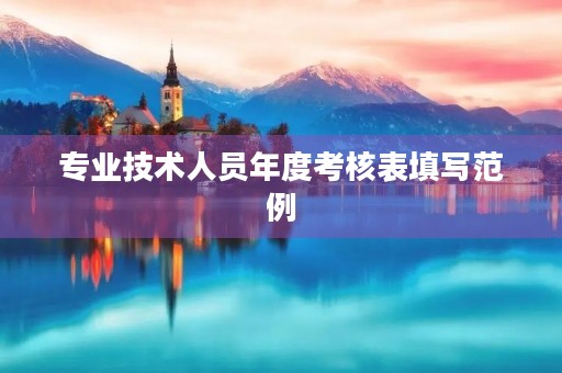专业技术人员年度考核表填写范例