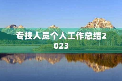 专技人员个人工作总结2023