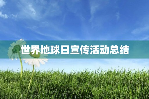 世界地球日宣传活动总结(七篇通用)