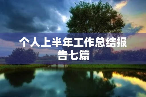 个人上半年工作总结报告七篇