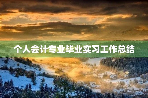 个人会计专业毕业实习工作总结