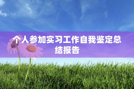 个人参加实习工作自我鉴定总结报告