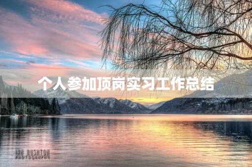 个人参加顶岗实习工作总结