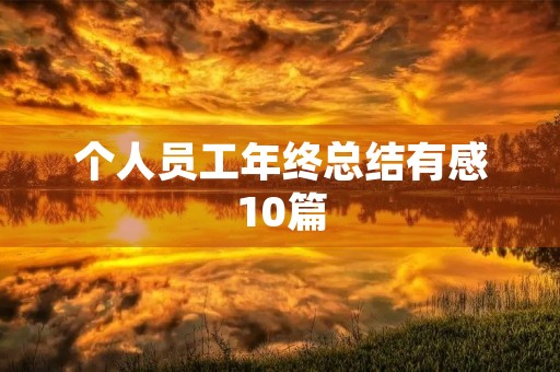 个人员工年终总结有感10篇 个人员工年终总结有感10篇