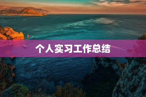 个人实习工作总结(5篇)