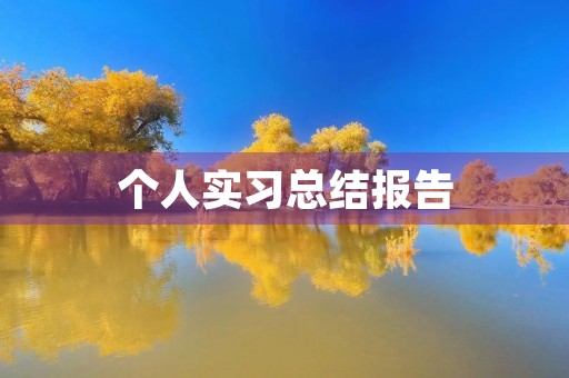 个人实习总结报告(5篇) 个人实习总结报告(5篇)