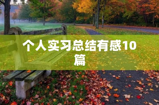 个人实习总结有感10篇