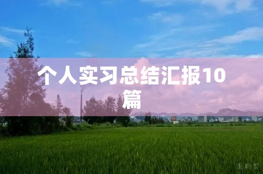 个人实习总结汇报10篇