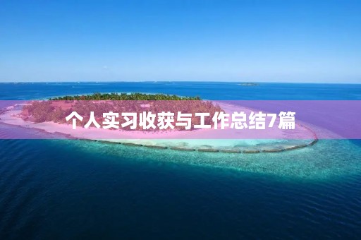 个人实习收获与工作总结7篇