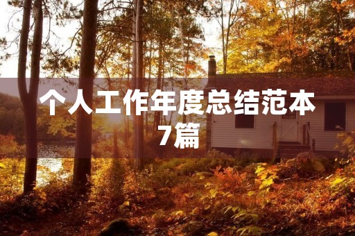 个人工作年度总结范本7篇