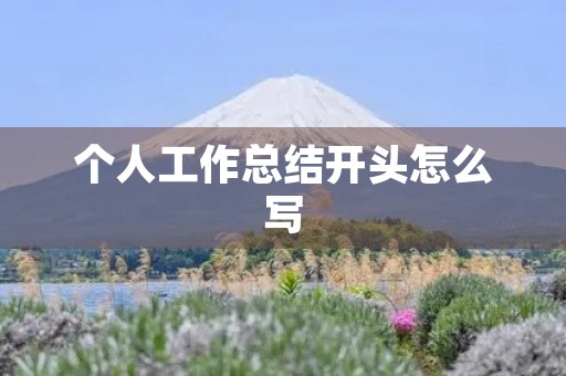 个人工作总结开头怎么写
