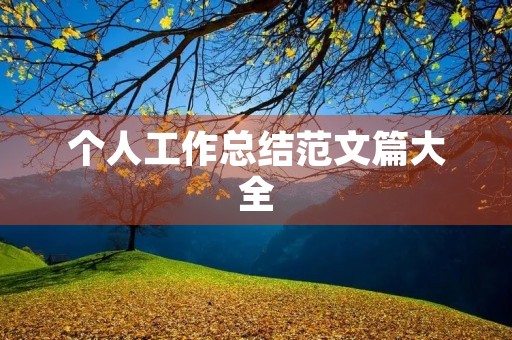 个人工作总结范文篇大全