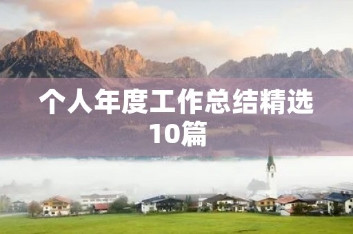 个人年度工作总结精选10篇