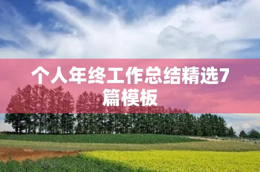 个人年终工作总结精选7篇模板