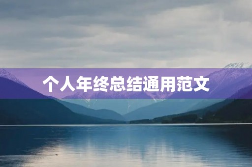 个人年终总结通用范文 个人年终总结通用范文