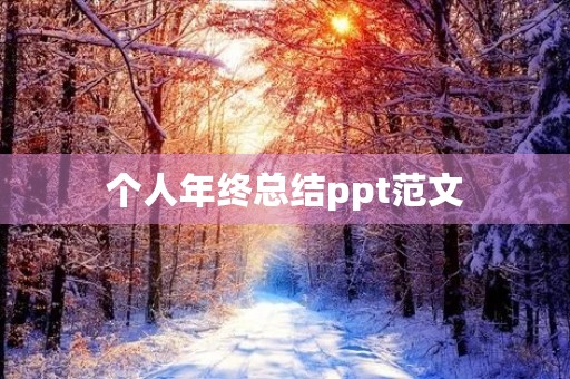 个人年终总结ppt范文 个人年终总结ppt范文