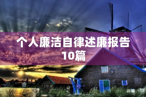 个人廉洁自律述廉报告10篇