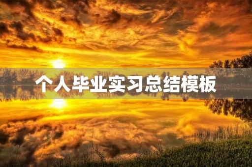个人毕业实习总结模板 个人毕业实习总结模板