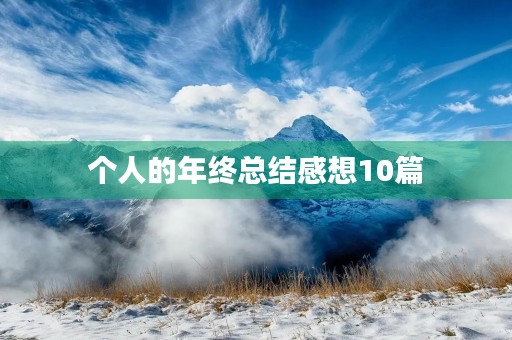 个人的年终总结感想10篇