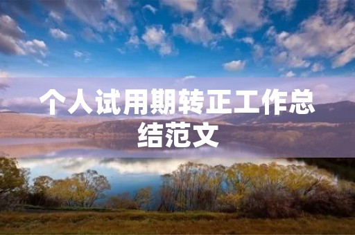 个人试用期转正工作总结范文