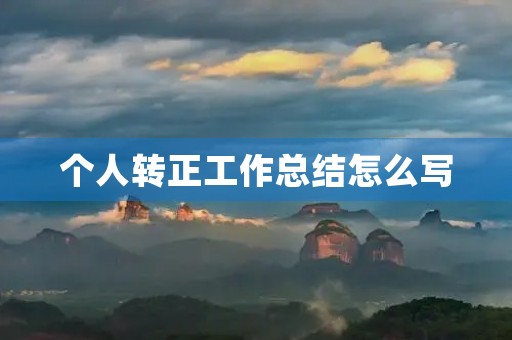 个人转正工作总结怎么写
