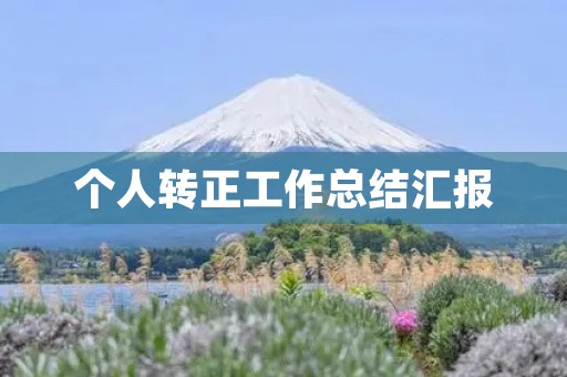 个人转正工作总结汇报