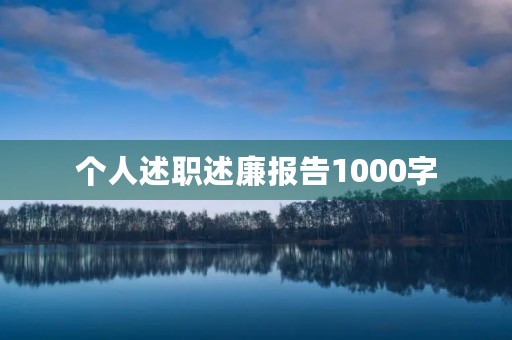 个人述职述廉报告1000字(10篇)
