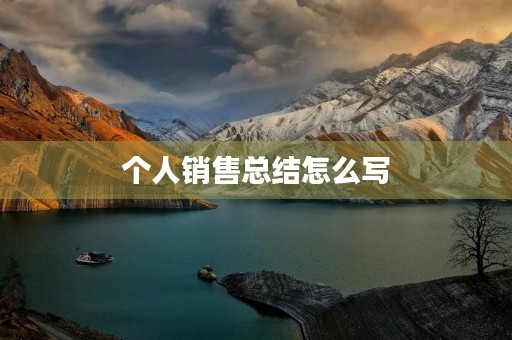 个人销售总结怎么写