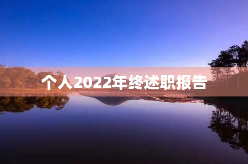 个人2022年终述职报告