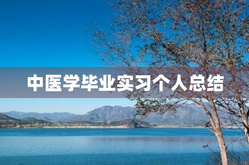 中医学毕业实习个人总结