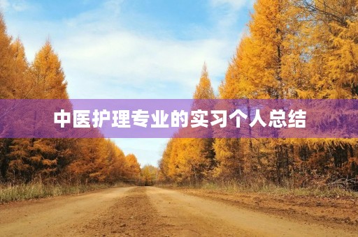 中医护理专业的实习个人总结