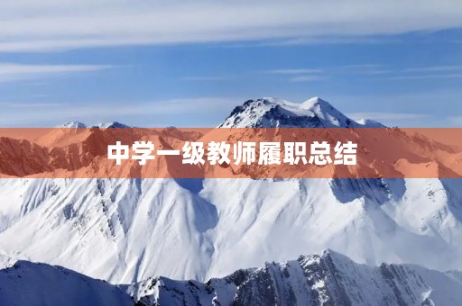 中学一级教师履职总结