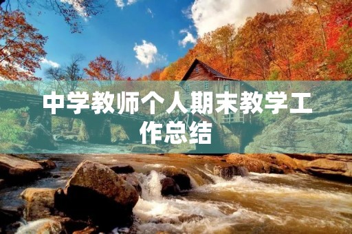 中学教师个人期末教学工作总结