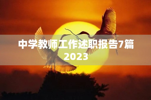 中学教师工作述职报告7篇2023