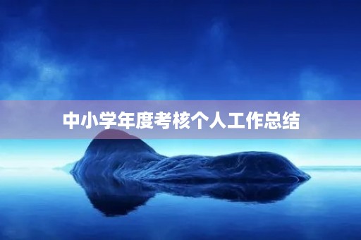 中小学年度考核个人工作总结