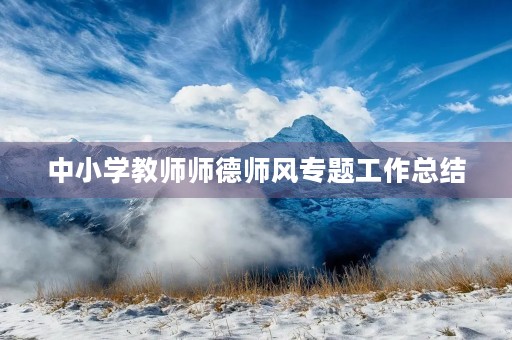 中小学教师师德师风专题工作总结