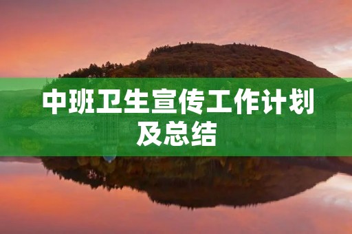 中班卫生宣传工作计划及总结