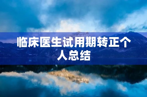 临床医生试用期转正个人总结