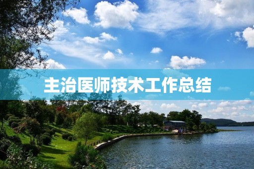主治医师技术工作总结