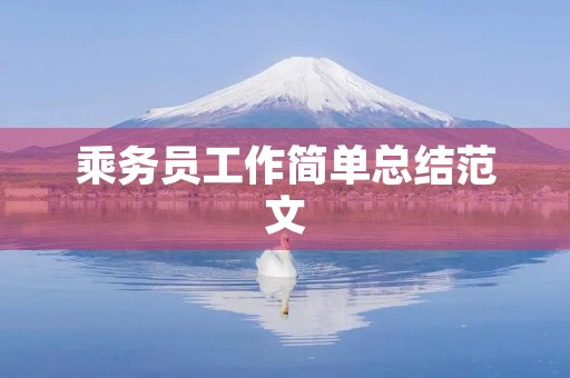 乘务员工作简单总结范文
