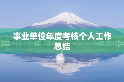 事业单位年度考核个人工作总结