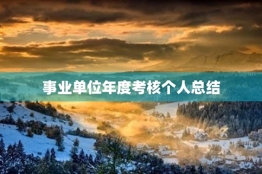 事业单位年度考核个人总结 事业单位年度考核个人总结