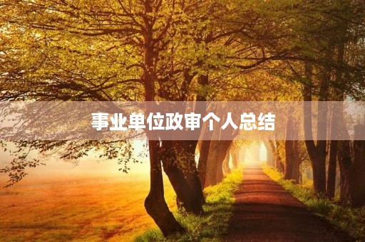 事业单位政审个人总结